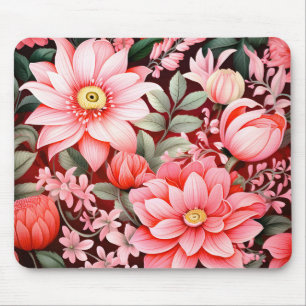 Vintage botanischer blühender Blumengarten Mousepad