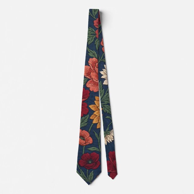 Vintage Botanischer Blumengarten Krawatte (Vorderseite)