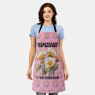 Vintage botanischer Druck mit einer Wildblume Früh Schürze