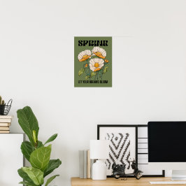 Vintage botanischer Druck mit einer Wildblume im F Poster