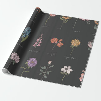 Vintage Botanischer Feldführer Geschenkpapier
