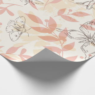 Vintage Botanischer Insektengarten Geschenkpapier