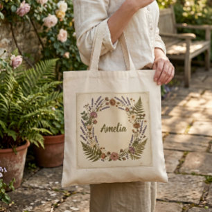 Vintage Botanischer Kranz Einkaufstasche Persona