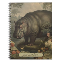 Vintage-Botanischer Nilpferd, anpassbar