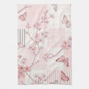 Vintage-Botanischer-Schmetterling-Toile-Muster (7) Geschirrtuch