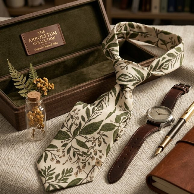 Vintage Botanisches Blatt  Krawatte (Von Creator hochgeladen)