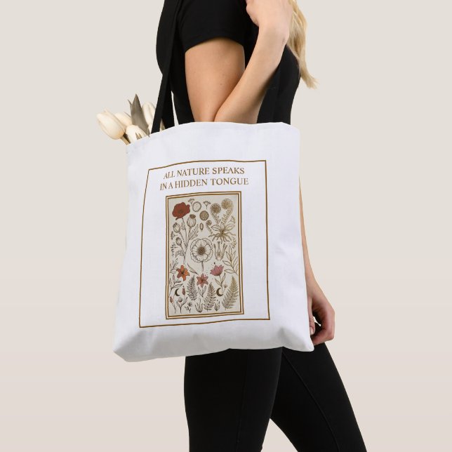 Vintage Botanisches Exemplar Dark Academia-Tasche (Von Nahem)