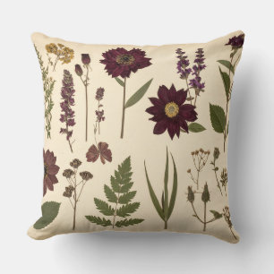 Vintage Botanisches Gothic-Bibliotheks-Kissen Kissen