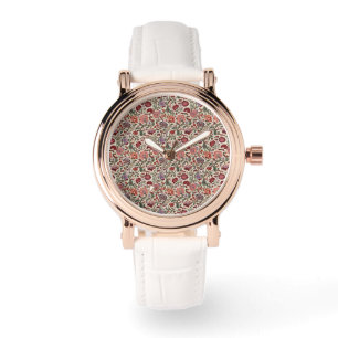 Vintage-Botanisches Paisley-Blumenmuster – Ornamen Armbanduhr