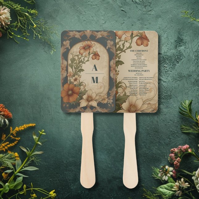 Vintage Bougainvillea Jugendstil-Hochzeit Fächer (Von Creator hochgeladen)