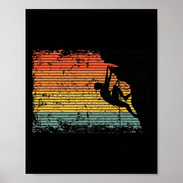 Vintage Boulderklettern  Poster (Vorne)