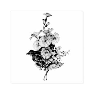 Vintage Bouquet Elegante Rose Gummistempel