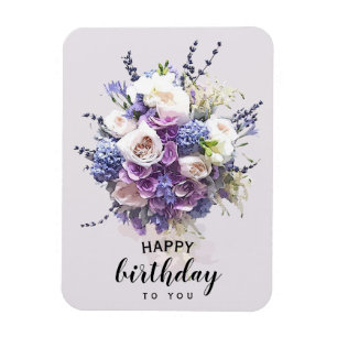 Vintage Bouquet   Individuelle Geburtstags-Kalligr Magnet