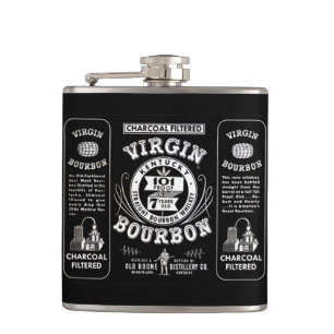 Vintage Bourbon Etikett Flachmann
