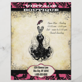 Vintage Boutique für Schwarz und Rosa Flyer