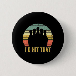 Vintage Bowling-Mannschaft Spaß Retro Bowler Sport Button