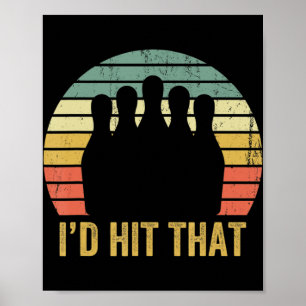 Vintage Bowling-Mannschaft Spaß Retro Bowler Sport Poster