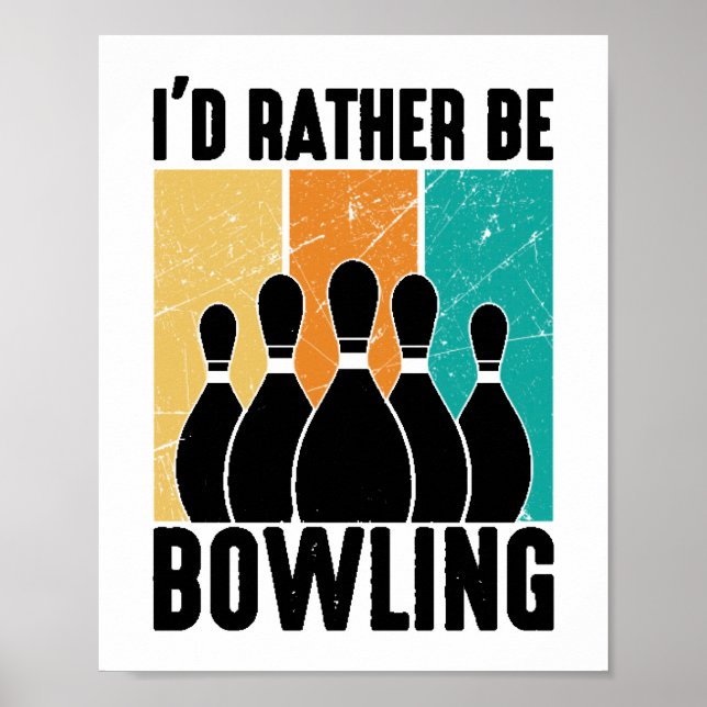 Vintage Bowling Pins Graphic Poster (Vorne)