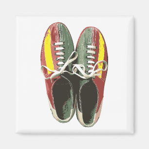 Vintage Bowling Schuhe Retro Bowling Shoe Magnet