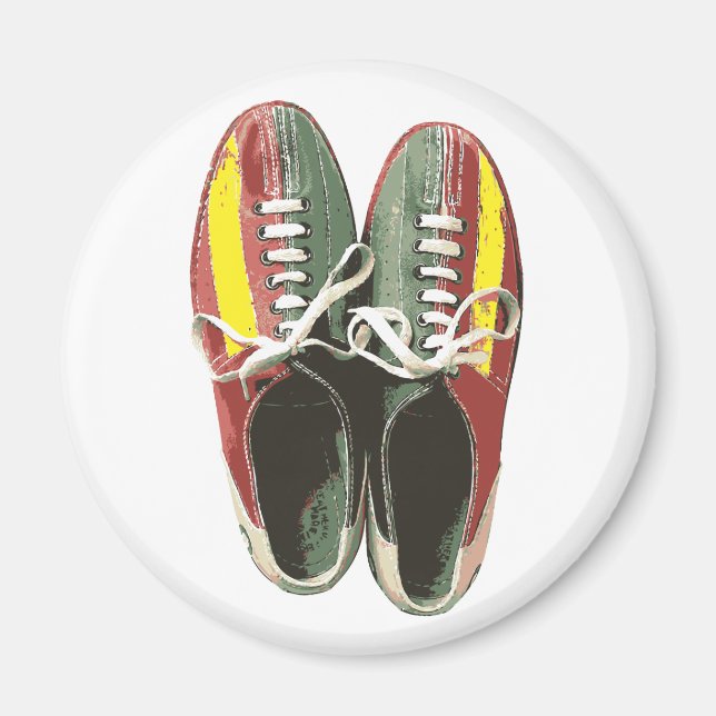 Vintage Bowling Schuhe Retro Bowling Shoe Magnet (Vorne)
