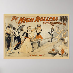 Vintage Bowling-Werbeplakat Poster