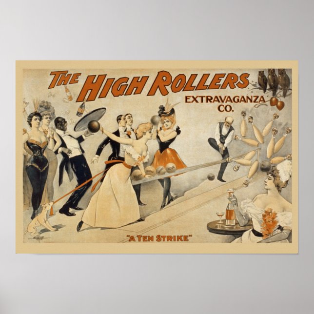 Vintage Bowling-Werbung Poster (Vorne)