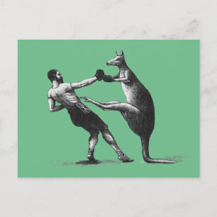 Vintage-Boxen-Känguru Postkarte