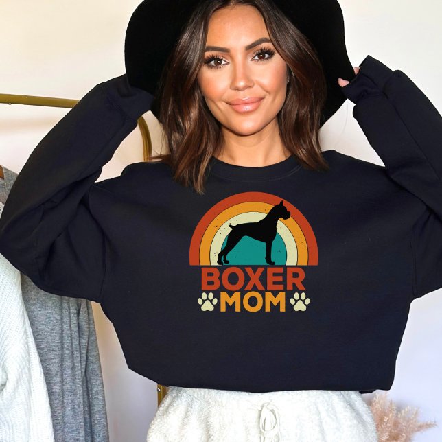 Vintage Boxer Dog Mom Sunset  Sweatshirt (Von Creator hochgeladen)