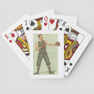 Vintage Boxer mit langen grünen Shorts Spielkarten