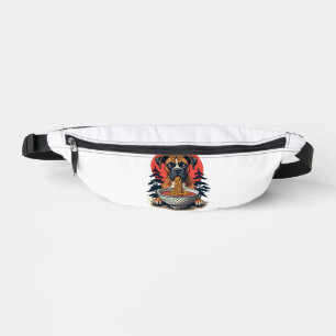 Vintage-Boxerhund isst Ramen japanische Sonnenunte Bauchtasche