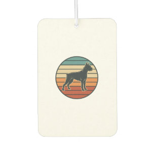 Vintage-Boxerhund-Sonnenuntergangs-Stichvektor-Des Autolufterfrischer