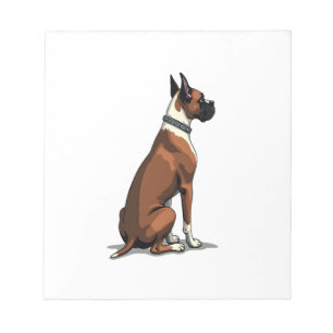 Vintage-Boxerhund von hinten Illustration Braun W Notizblock