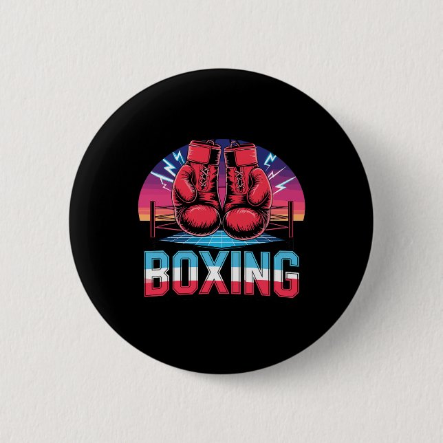 Vintage Boxhandschuhe der 90er Jahre kämpfen Boxer Button (Vorderseite)