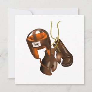 Vintage Boxhandschuhe und Helm Einladung