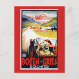 Vintage Bozen Gries italienische Automobil-Reise-W Postkarte