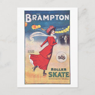 Vintage Brampton Roller Skate-Werbung Postkarte