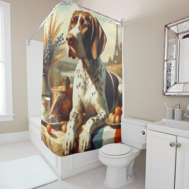 Vintage Braque Français Malerei Duschvorhang (Beispiel)