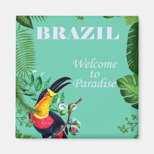 Vintage Brasil Willkommen im Paradies Reise Magnet