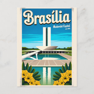 Vintage Brasília Brasilien Modernistische Hauptsta Postkarte