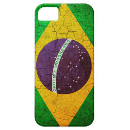 Vintage brasilianische Flagge auf gebrochenem Hint Case-Mate iPhone Hülle