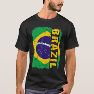 Vintage brasilianische Flagge Brasilien Pride Root T-Shirt