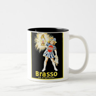 Vintage Brasso-Werbung Zweifarbige Tasse