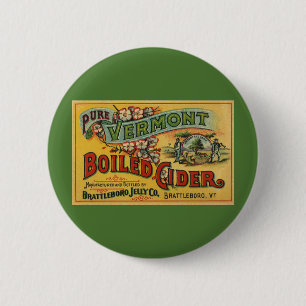 Vintage Brattleboro Jelly Boiled Cider Vermont Button