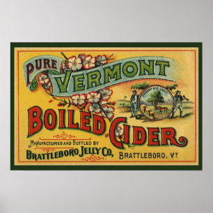 Vintage Brattleboro Jelly Boiled Cider Vermont Poster