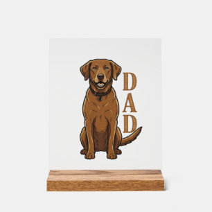 Vintage Braun Hund Papa Shirt Design_1 Acrylschild