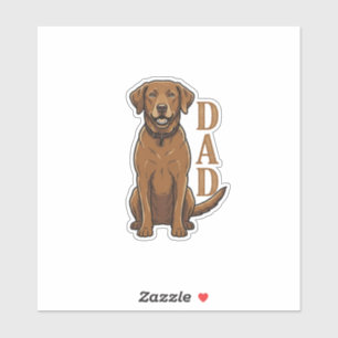 Vintage Braun Hund Papa Shirt Design_1 Aufkleber