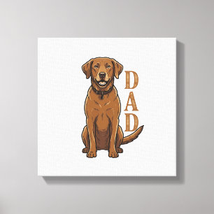 Vintage Braun Hund Papa Shirt Design_1 Leinwanddruck