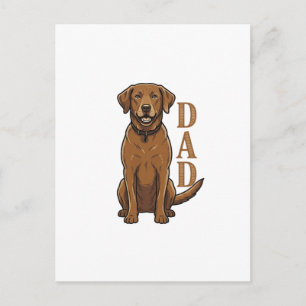Vintage Braun Hund Papa Shirt Design_1 Postkarte