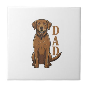 Vintage-Braun-Hund-Vater-Shirt-Design_1 Fliese