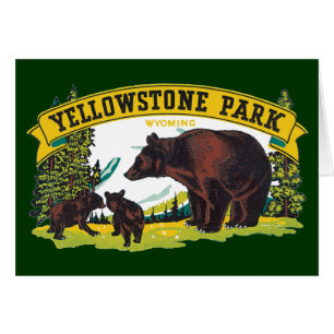 Vintage Braunbären im Yellowstone-Nationalpark